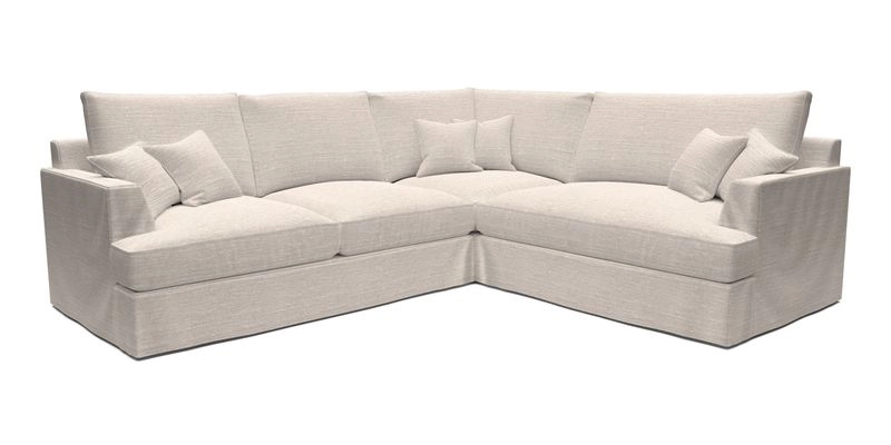 Slingsby Medium Fitted Cover Corner Unit LHF in Two Tone Plain Biscuit.  Loose cover version available