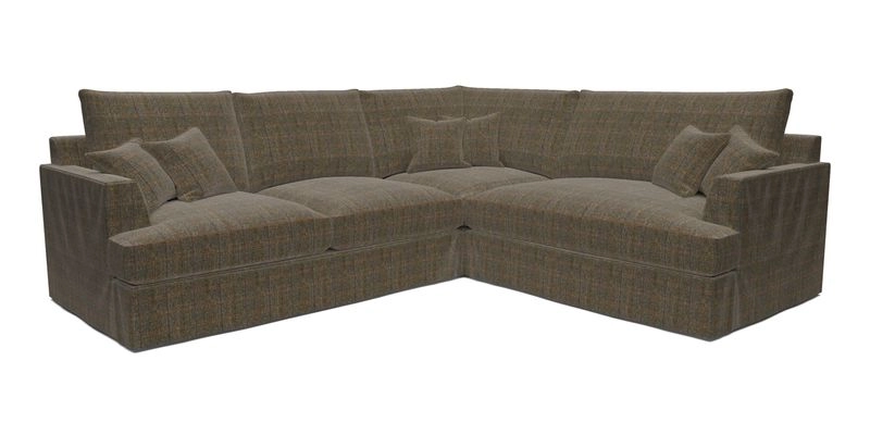 Slingsby Medium Fitted Cover Corner Unit LHF in Two Tone Plain Biscuit.  Loose cover version available