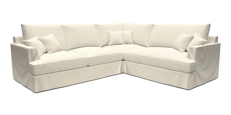 Slingsby Medium Fitted Cover Corner Unit LHF in Two Tone Plain Biscuit.  Loose cover version available