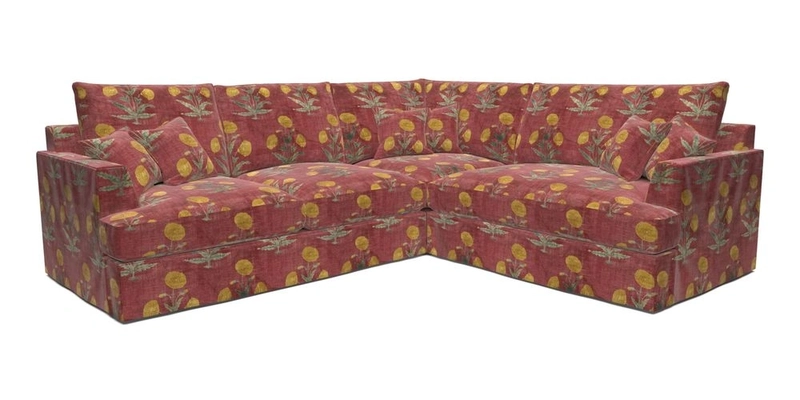 Slingsby Medium Fitted Cover Corner Unit LHF in Two Tone Plain Biscuit.  Loose cover version available