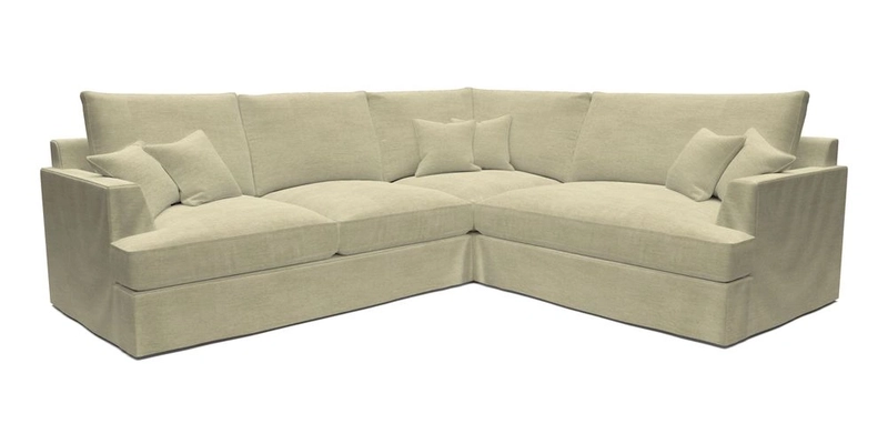 Slingsby Medium Fitted Cover Corner Unit LHF in Two Tone Plain Biscuit.  Loose cover version available