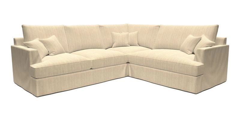 Slingsby Medium Fitted Cover Corner Unit LHF in Two Tone Plain Biscuit.  Loose cover version available