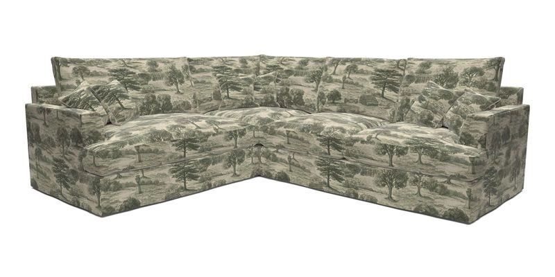 Slingsby Medium Fitted Cover Corner Unit RHF in Two Tone Plain Biscuit