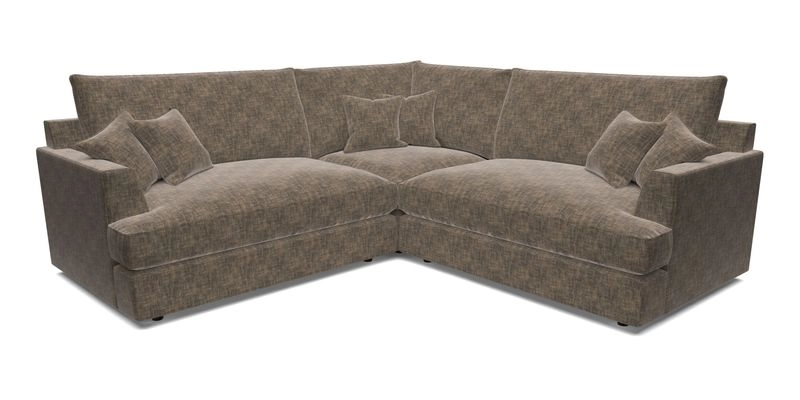 Slingsby Small Fitted Cover Corner Unit LHF & RHF in Two Tone Plain Biscuit.  Loose cover version available