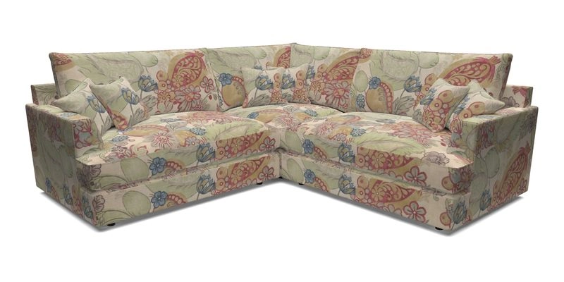 Slingsby Small Fitted Cover Corner Unit LHF & RHF in Two Tone Plain Biscuit.  Loose cover version available