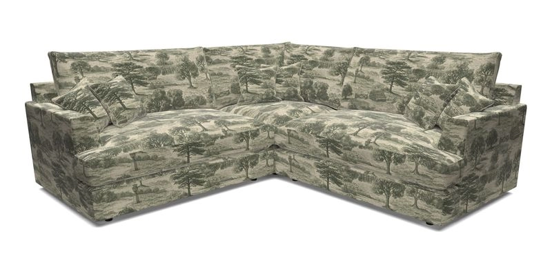 Slingsby Small Fitted Cover Corner Unit LHF & RHF in Two Tone Plain Biscuit.  Loose cover version available