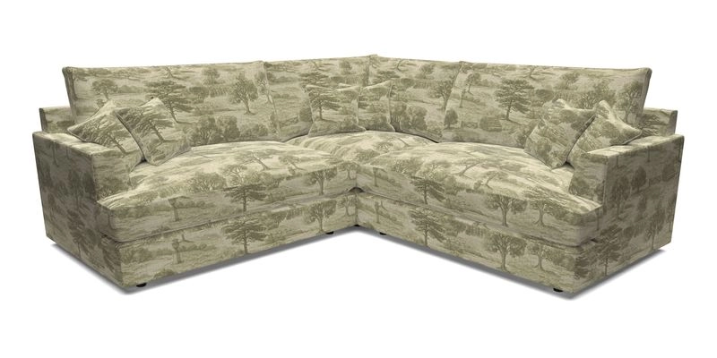 Slingsby Small Fitted Cover Corner Unit LHF & RHF in Two Tone Plain Biscuit.  Loose cover version available