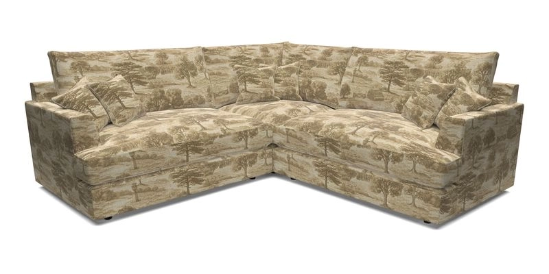 Slingsby Small Fitted Cover Corner Unit LHF & RHF in Two Tone Plain Biscuit.  Loose cover version available