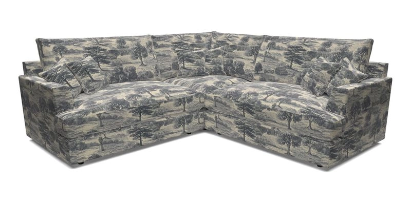 Slingsby Small Fitted Cover Corner Unit LHF & RHF in Two Tone Plain Biscuit.  Loose cover version available