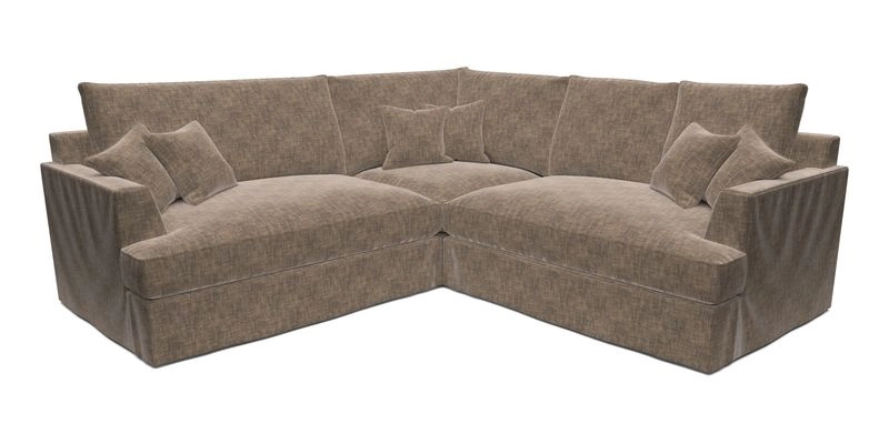 Slingsby Small Fitted Cover Corner Unit LHF & RHF in Two Tone Plain Biscuit.  Loose cover version available