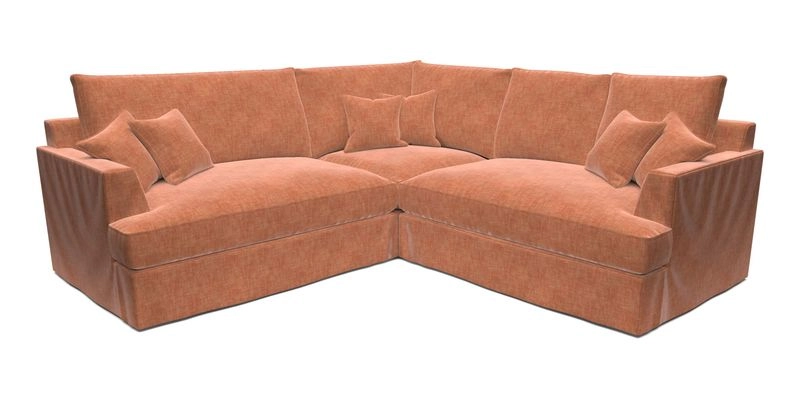 Slingsby Small Fitted Cover Corner Unit LHF & RHF in Two Tone Plain Biscuit.  Loose cover version available