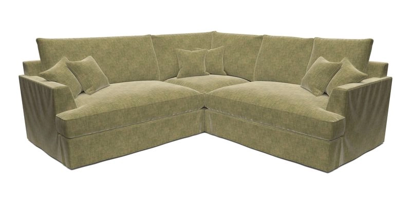 Slingsby Small Fitted Cover Corner Unit LHF & RHF in Two Tone Plain Biscuit.  Loose cover version available