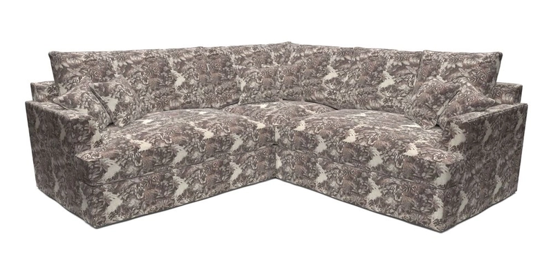 Slingsby Small Fitted Cover Corner Unit LHF & RHF in Two Tone Plain Biscuit.  Loose cover version available