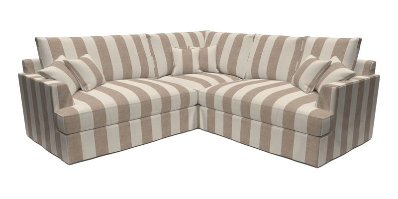 Slingsby Small Fitted Cover Corner Unit LHF & RHF in Two Tone Plain Biscuit.  Loose cover version available