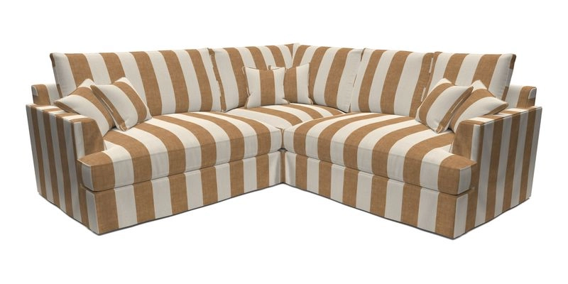 Slingsby Small Fitted Cover Corner Unit LHF & RHF in Two Tone Plain Biscuit.  Loose cover version available