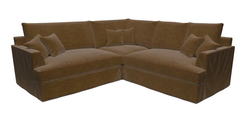 Slingsby Small Fitted Cover Corner Unit LHF & RHF in Two Tone Plain Biscuit.  Loose cover version available