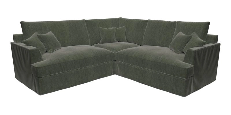 Slingsby Small Fitted Cover Corner Unit LHF & RHF in Two Tone Plain Biscuit.  Loose cover version available