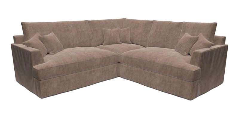 Slingsby Small Fitted Cover Corner Unit LHF & RHF in Two Tone Plain Biscuit.  Loose cover version available