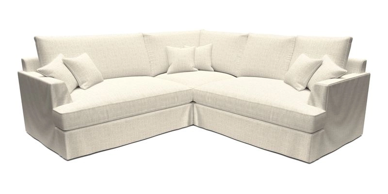 Slingsby Small Fitted Cover Corner Unit LHF & RHF in Two Tone Plain Biscuit.  Loose cover version available