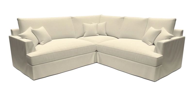 Slingsby Small Fitted Cover Corner Unit LHF & RHF in Two Tone Plain Biscuit.  Loose cover version available