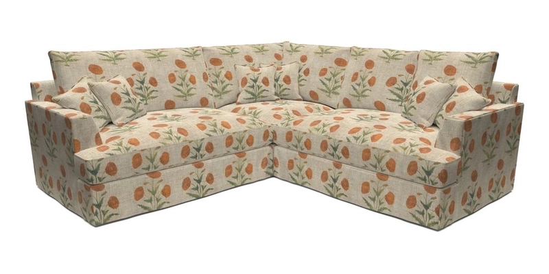 Slingsby Small Fitted Cover Corner Unit LHF & RHF in Two Tone Plain Biscuit.  Loose cover version available