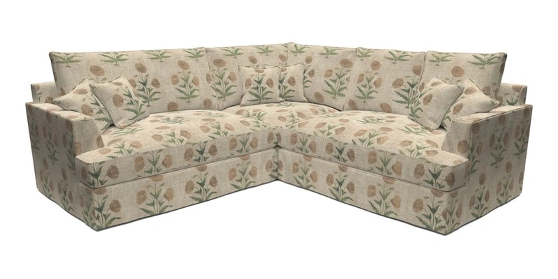 Slingsby Small Fitted Cover Corner Unit LHF & RHF in Two Tone Plain Biscuit.  Loose cover version available