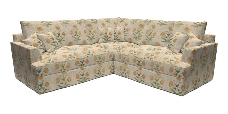 Slingsby Small Fitted Cover Corner Unit LHF & RHF in Two Tone Plain Biscuit.  Loose cover version available