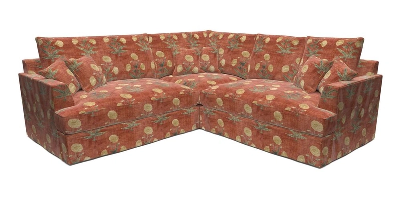 Slingsby Small Fitted Cover Corner Unit LHF & RHF in Two Tone Plain Biscuit.  Loose cover version available