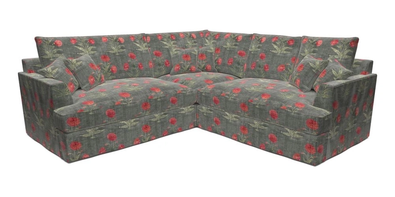 Slingsby Small Fitted Cover Corner Unit LHF & RHF in Two Tone Plain Biscuit.  Loose cover version available