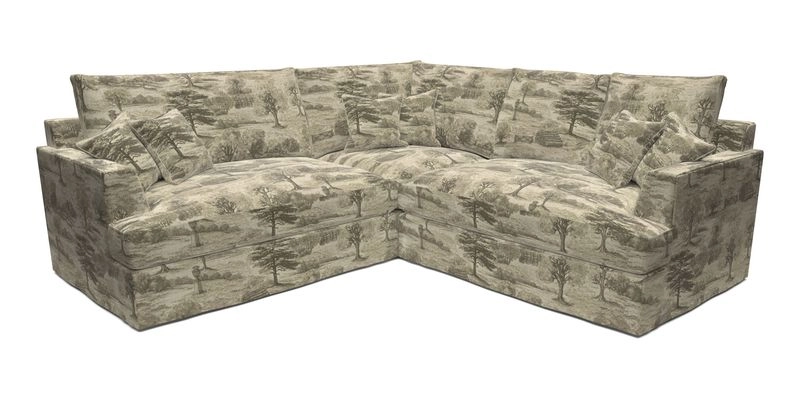 Slingsby Small Fitted Cover Corner Unit LHF & RHF in Two Tone Plain Biscuit.  Loose cover version available