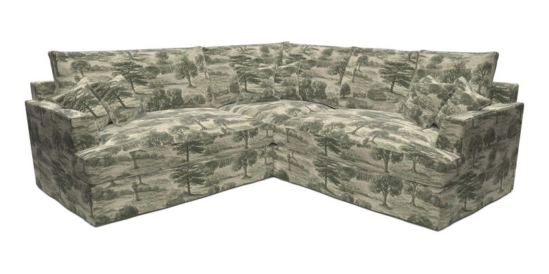 Slingsby Small Fitted Cover Corner Unit LHF & RHF in Two Tone Plain Biscuit.  Loose cover version available