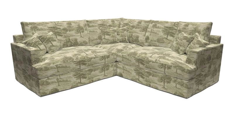 Slingsby Small Fitted Cover Corner Unit LHF & RHF in Two Tone Plain Biscuit.  Loose cover version available