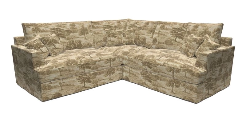 Slingsby Small Fitted Cover Corner Unit LHF & RHF in Two Tone Plain Biscuit.  Loose cover version available