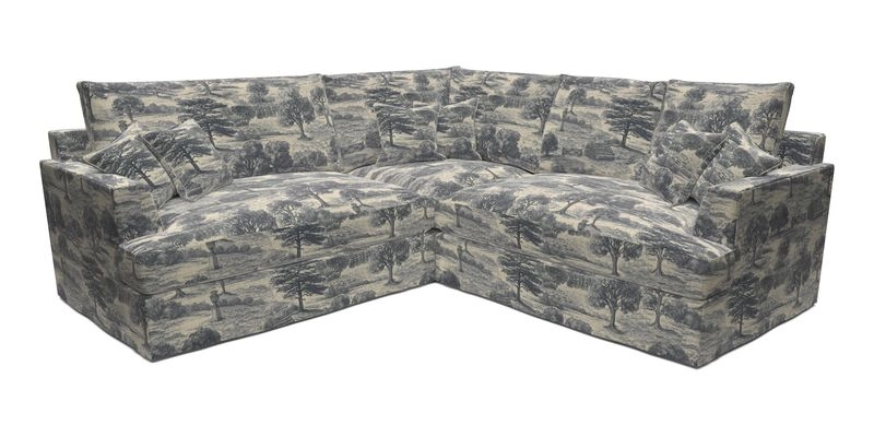 Slingsby Small Fitted Cover Corner Unit LHF & RHF in Two Tone Plain Biscuit.  Loose cover version available
