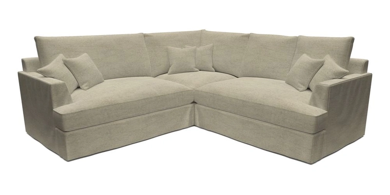 Slingsby Small Fitted Cover Corner Unit LHF & RHF in Two Tone Plain Biscuit.  Loose cover version available