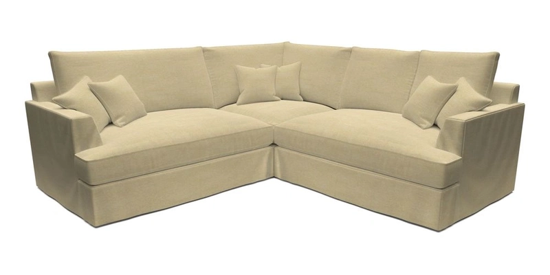 Slingsby Small Fitted Cover Corner Unit LHF & RHF in Two Tone Plain Biscuit.  Loose cover version available