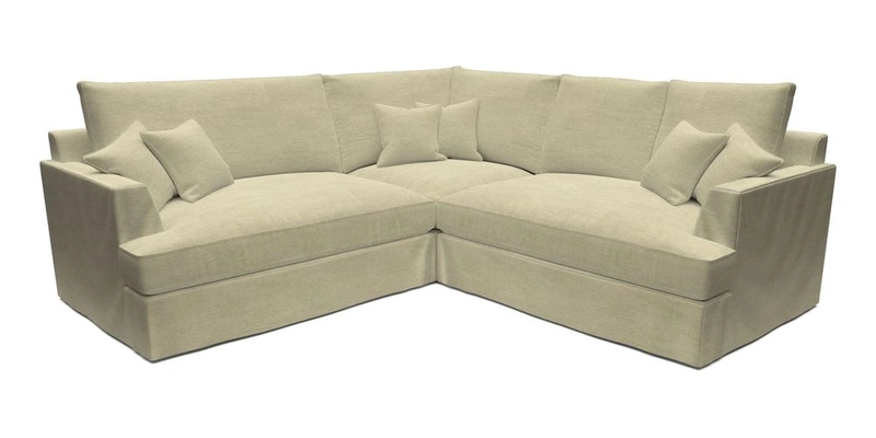 Slingsby Small Fitted Cover Corner Unit LHF & RHF in Two Tone Plain Biscuit.  Loose cover version available