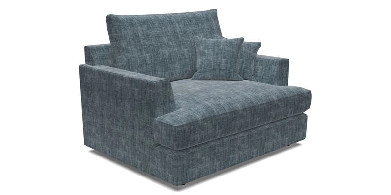 Slingsby Snuggler Fitted Cover Sofa in Two Tone Plain Biscuit.  Loose cover version available