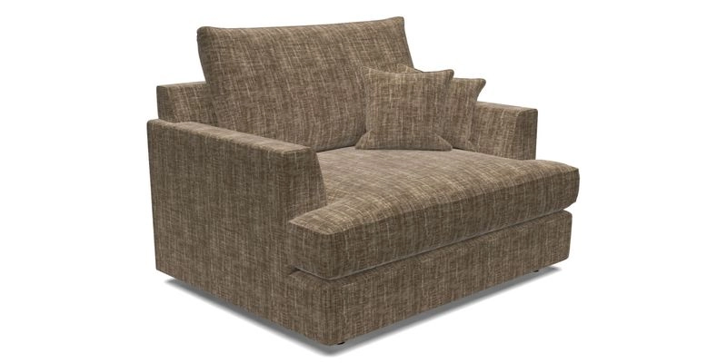 Slingsby Snuggler Fitted Cover Sofa in Two Tone Plain Biscuit.  Loose cover version available