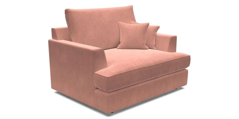 Slingsby Snuggler Fitted Cover Sofa in Two Tone Plain Biscuit.  Loose cover version available