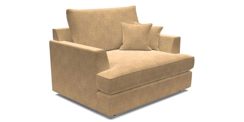 Slingsby Snuggler Fitted Cover Sofa in Two Tone Plain Biscuit.  Loose cover version available