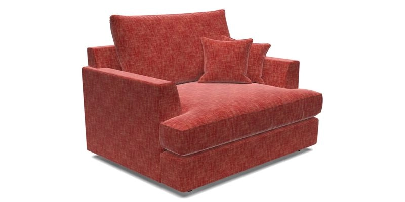 Slingsby Snuggler Fitted Cover Sofa in Two Tone Plain Biscuit.  Loose cover version available