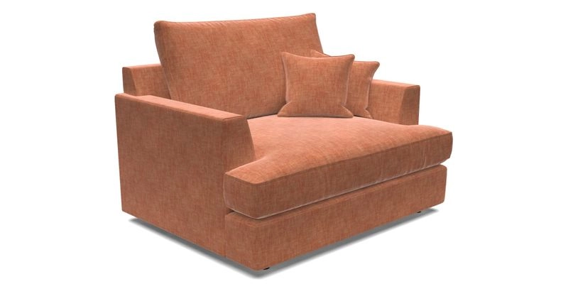 Slingsby Snuggler Fitted Cover Sofa in Two Tone Plain Biscuit.  Loose cover version available