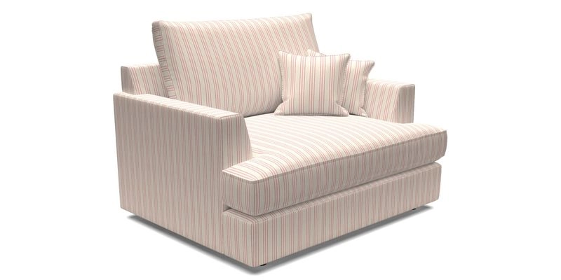 Slingsby Snuggler Fitted Cover Sofa in Two Tone Plain Biscuit.  Loose cover version available