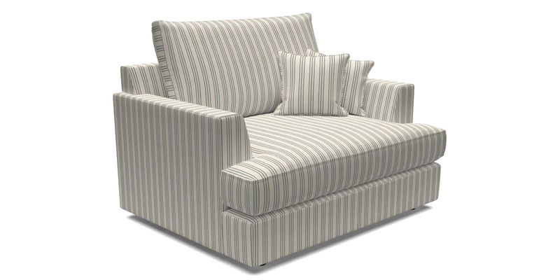 Slingsby Snuggler Fitted Cover Sofa in Two Tone Plain Biscuit.  Loose cover version available
