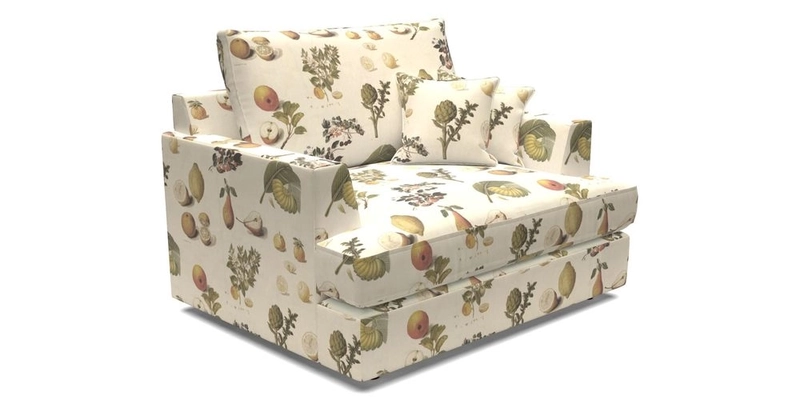 Slingsby Snuggler Fitted Cover Sofa in Two Tone Plain Biscuit.  Loose cover version available