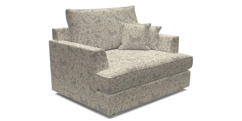 Slingsby Snuggler Fitted Cover Sofa in Two Tone Plain Biscuit.  Loose cover version available