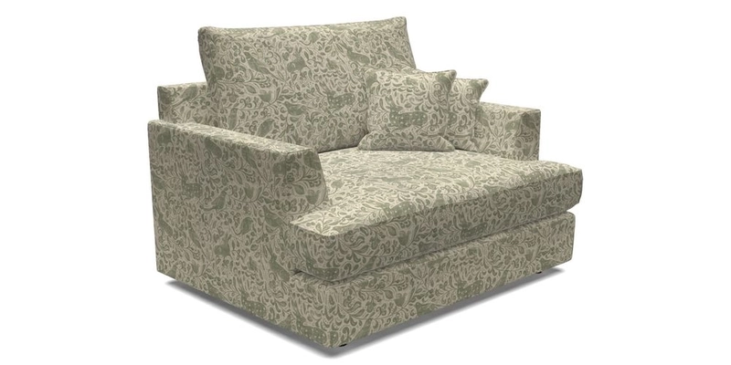 Slingsby Snuggler Fitted Cover Sofa in Two Tone Plain Biscuit.  Loose cover version available