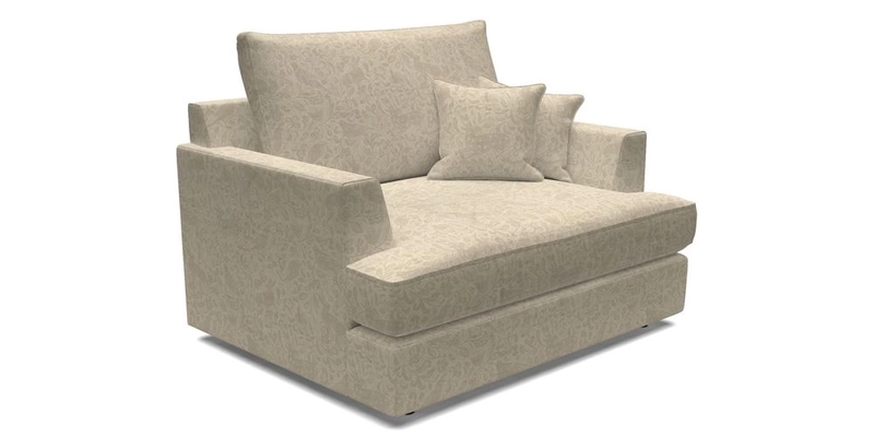 Slingsby Snuggler Fitted Cover Sofa in Two Tone Plain Biscuit.  Loose cover version available