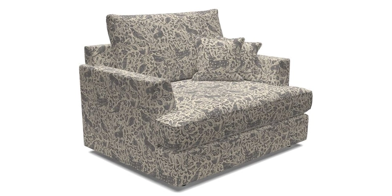Slingsby Snuggler Fitted Cover Sofa in Two Tone Plain Biscuit.  Loose cover version available